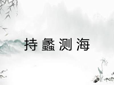 持蠡测海