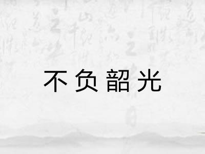 不负韶光
