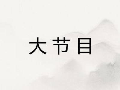 大节目