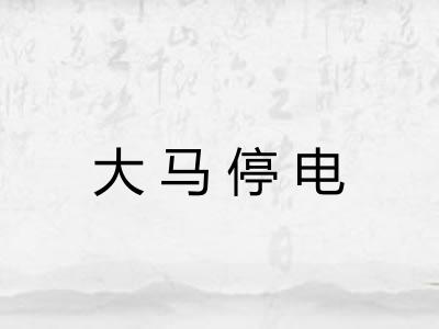 大马停电