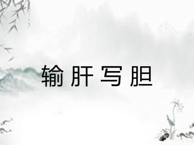 输肝写胆