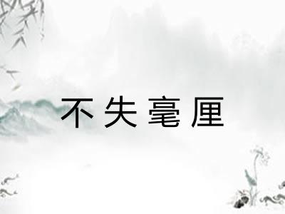 不失毫厘