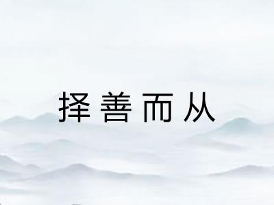 择善而从
