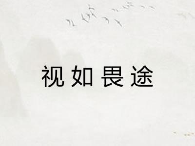 视如畏途