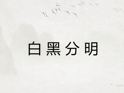 白黑分明