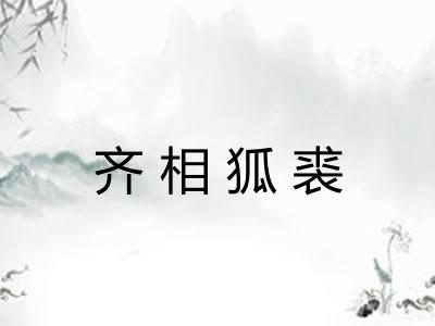 齐相狐裘