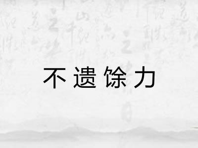 不遗馀力