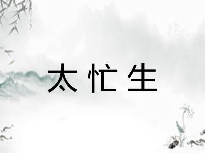 太忙生