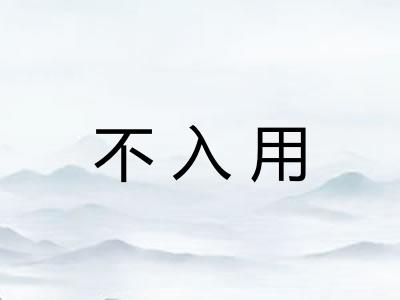 不入用