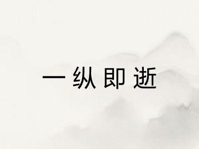 一纵即逝
