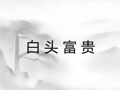 白头富贵