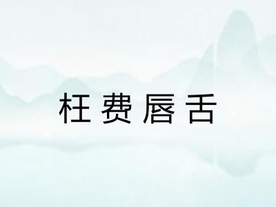 枉费唇舌