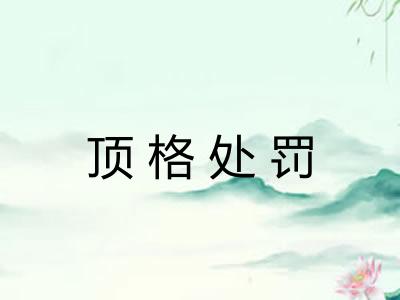 顶格处罚