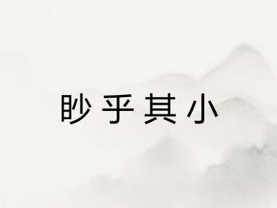 眇乎其小