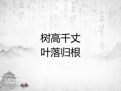 树高千丈叶落归根