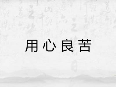 用心良苦