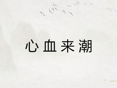 心血来潮