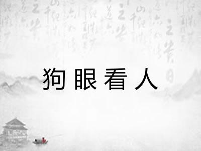 狗眼看人