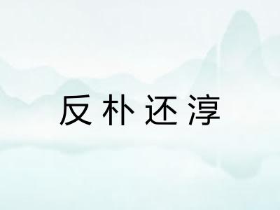 反朴还淳