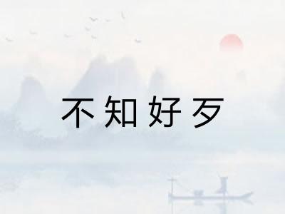 不知好歹