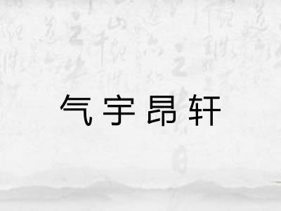 气宇昂轩