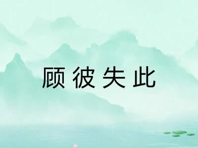 顾彼失此