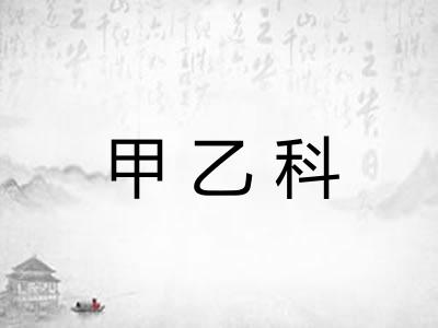 甲乙科
