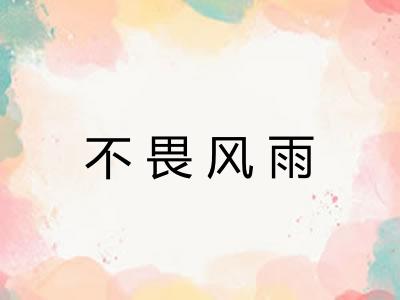 不畏风雨