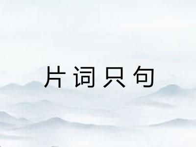 片词只句