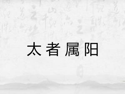 太者属阳