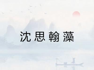 沈思翰藻