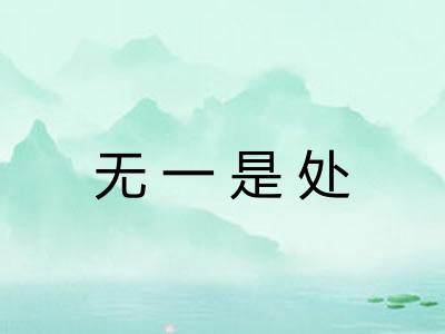 无一是处