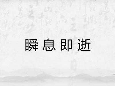 瞬息即逝