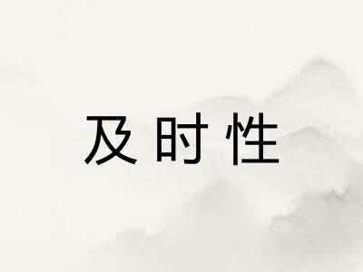 及时性