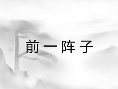 前一阵子
