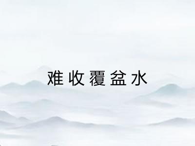 难收覆盆水