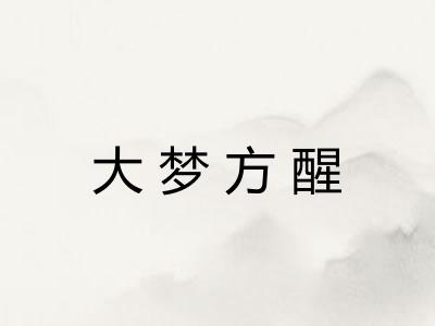 大梦方醒