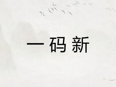 一码新
