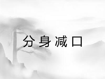 分身减口