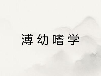 溥幼嗜学