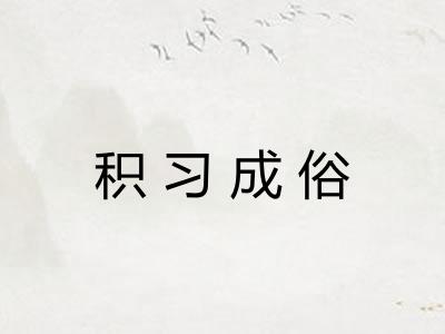 积习成俗