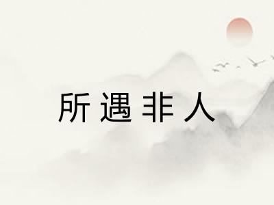 所遇非人