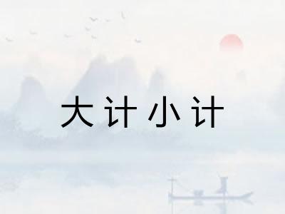 大计小计