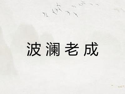 波澜老成
