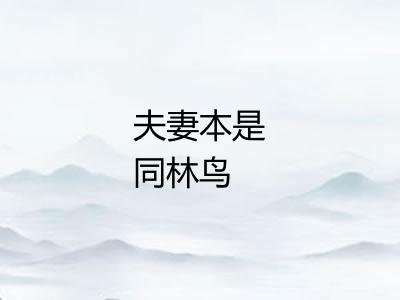 夫妻本是同林鸟