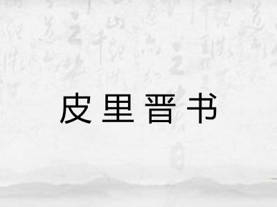 皮里晋书