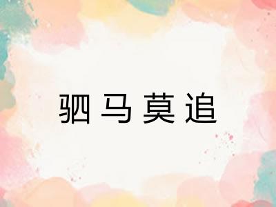 驷马莫追