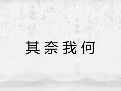 其奈我何