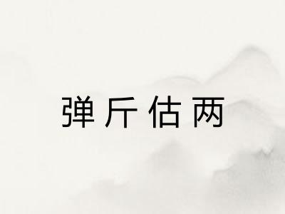 弹斤估两