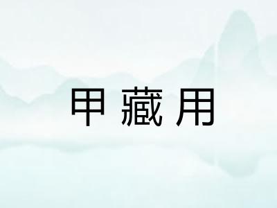 甲藏用